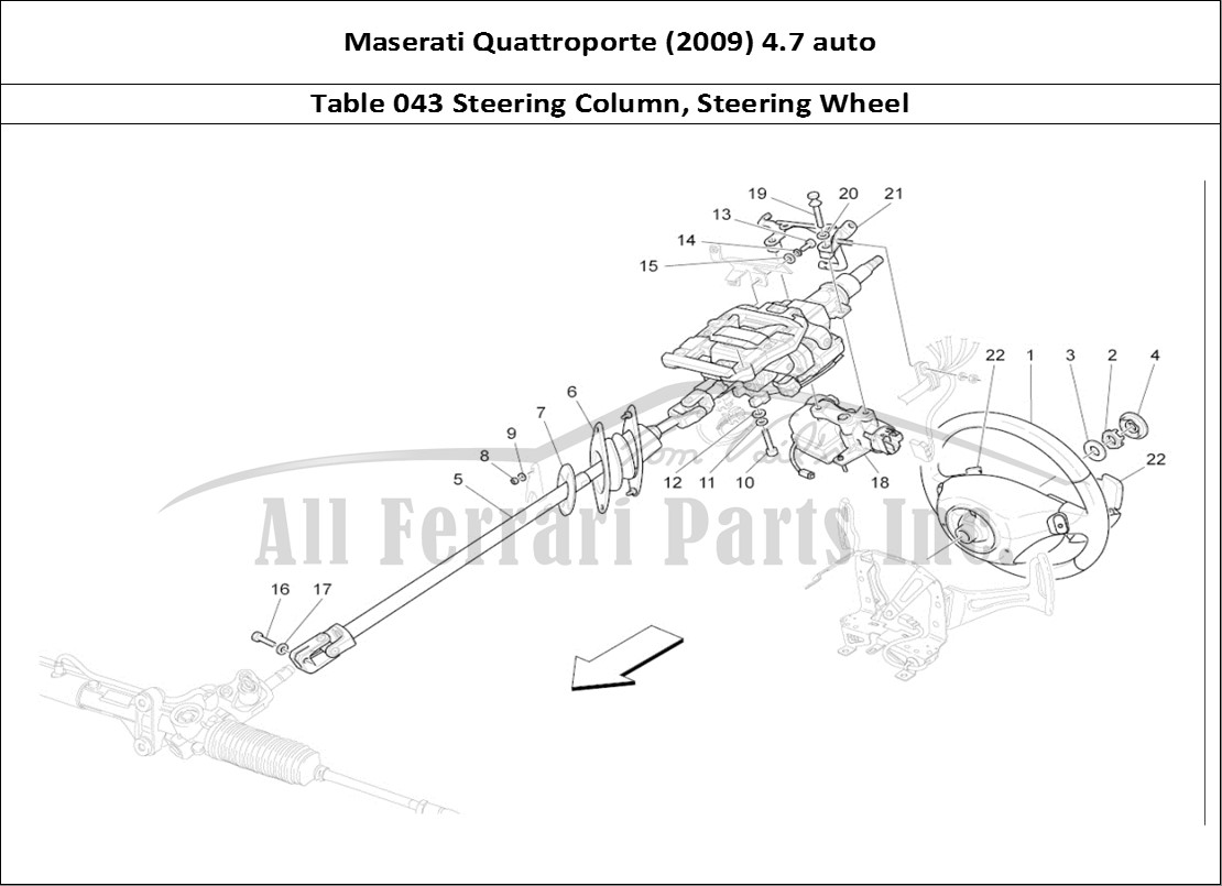 Ferrari Parts Maserati QTP. (2009) 4.7 auto Page 043 Steering Column And Stee
