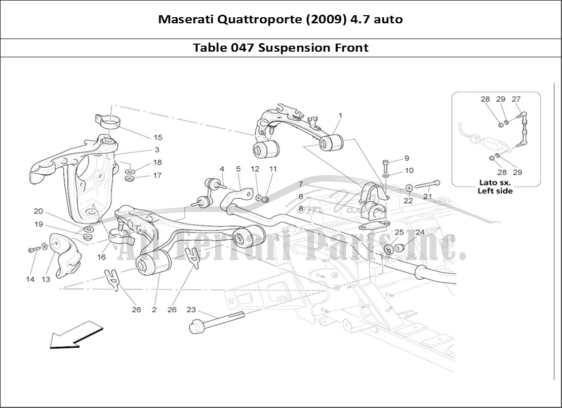 Ferrari Parts Maserati QTP. (2009) 4.7 auto Page 047 Front Suspension