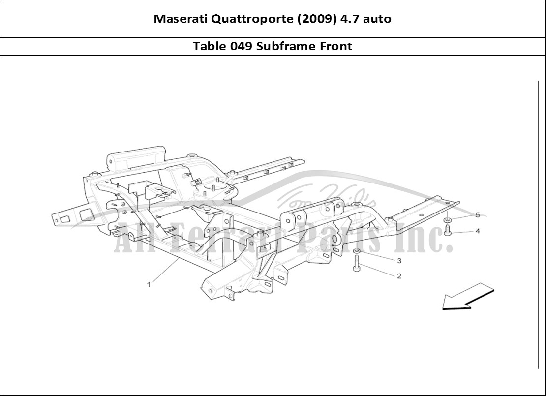 Ferrari Parts Maserati QTP. (2009) 4.7 auto Page 049 Front Underchassis