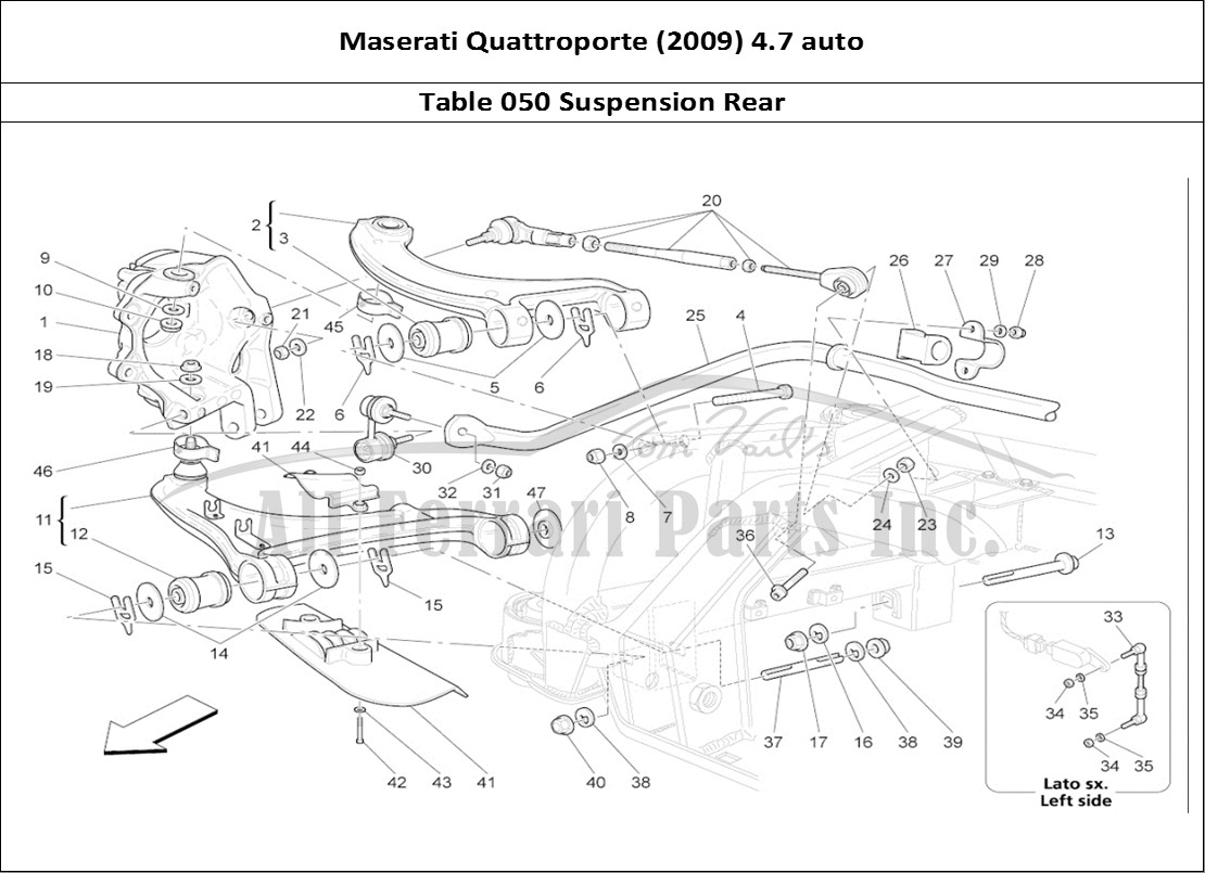 Ferrari Parts Maserati QTP. (2009) 4.7 auto Page 050 Rear Suspension