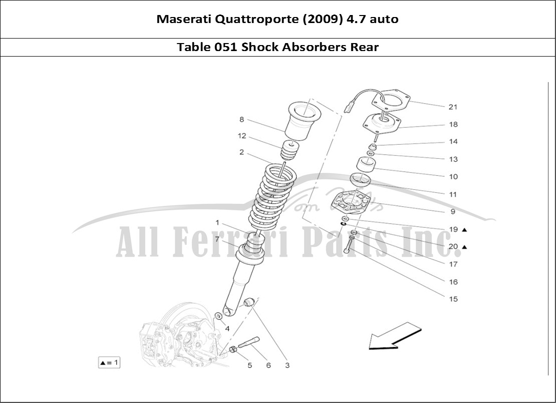 Ferrari Parts Maserati QTP. (2009) 4.7 auto Page 051 Rear Shock Absorber Devi