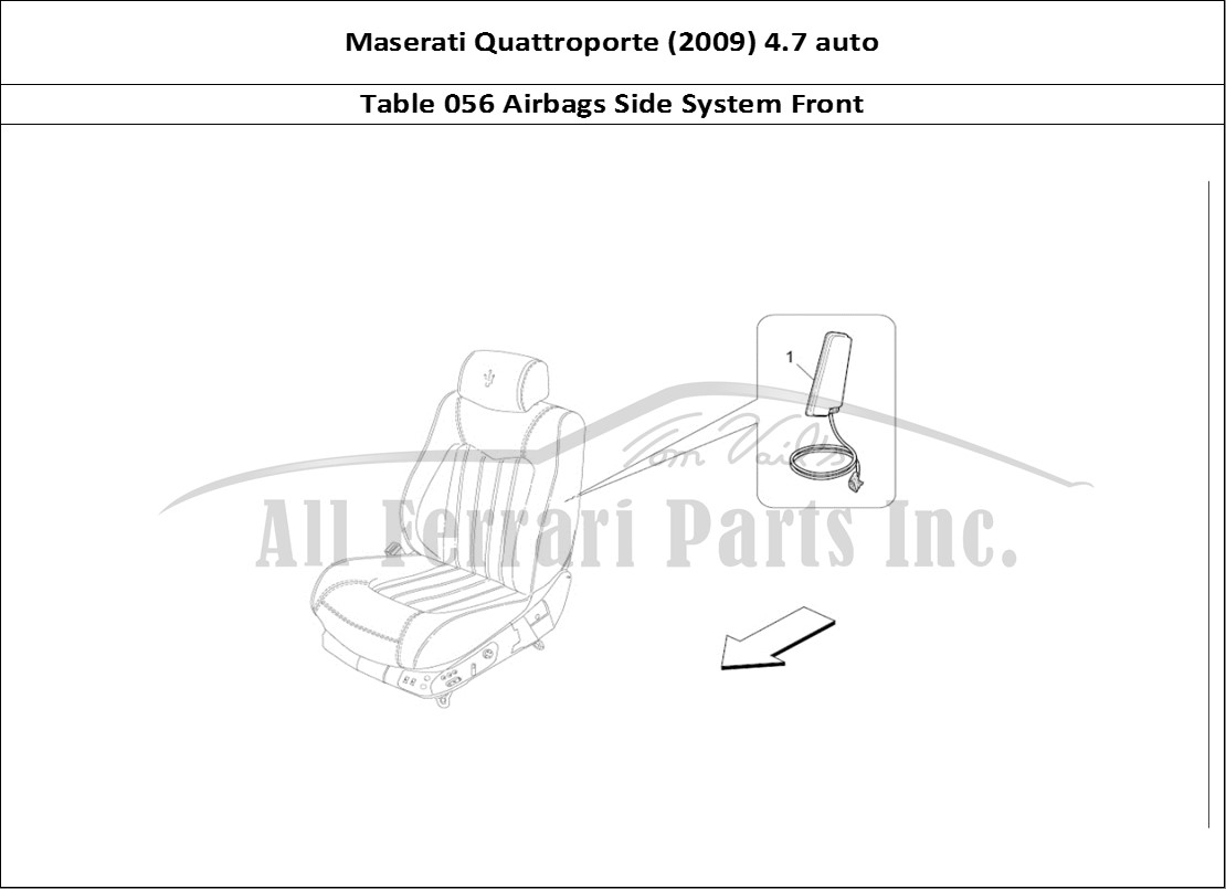 Ferrari Parts Maserati QTP. (2009) 4.7 auto Page 056 Front Side Bag System