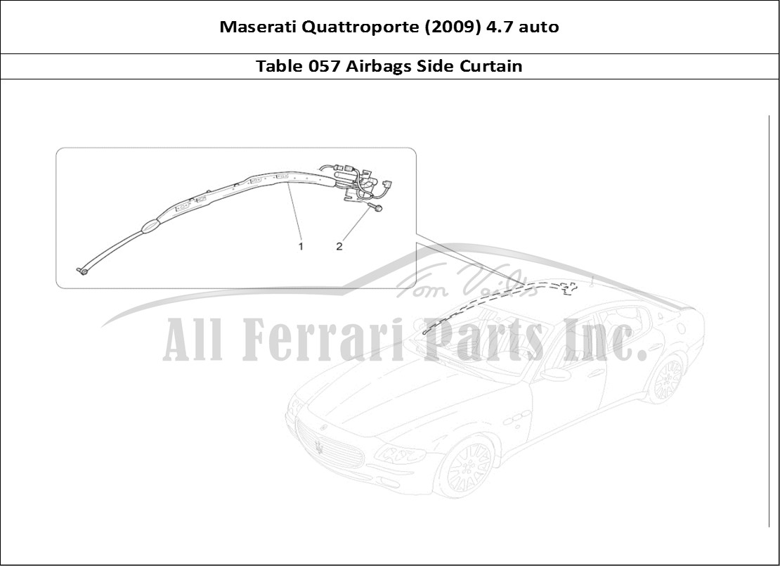 Ferrari Parts Maserati QTP. (2009) 4.7 auto Page 057 Window Bag System