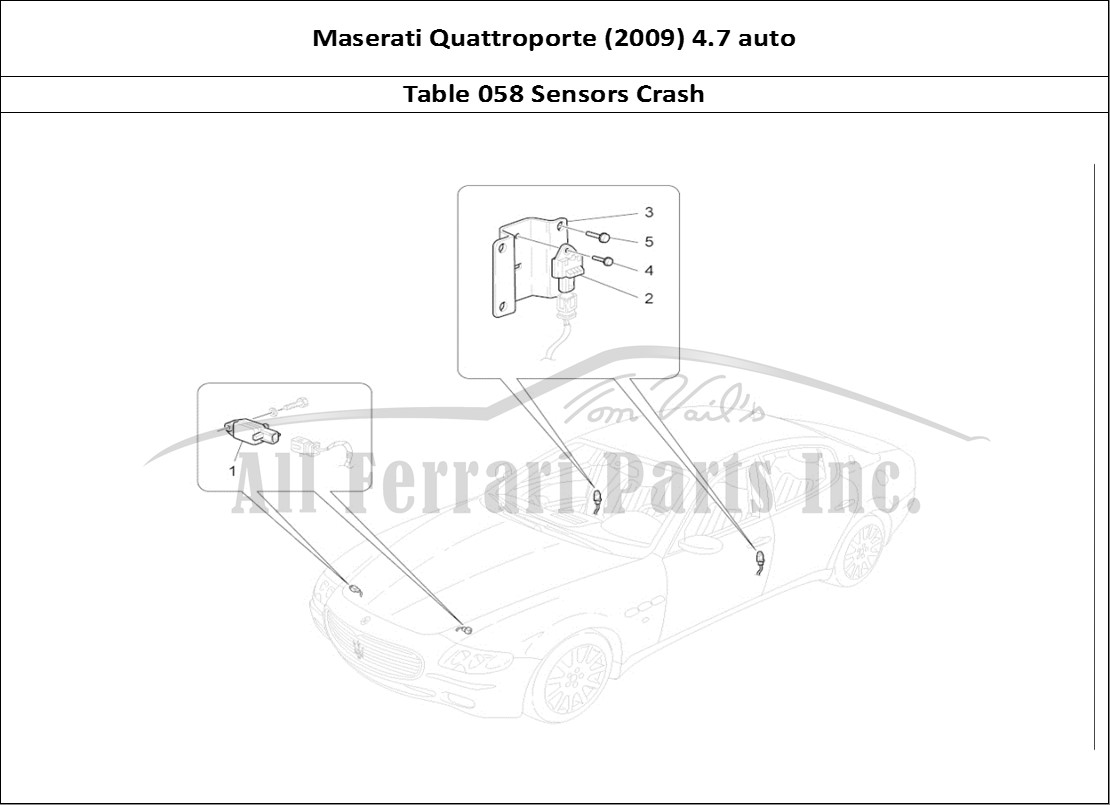 Ferrari Parts Maserati QTP. (2009) 4.7 auto Page 058 Crash Sensors