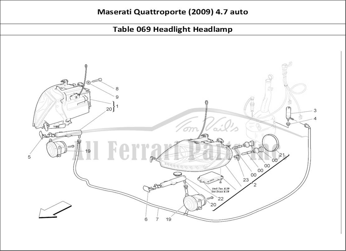 Ferrari Parts Maserati QTP. (2009) 4.7 auto Page 069 Headlight Clusters