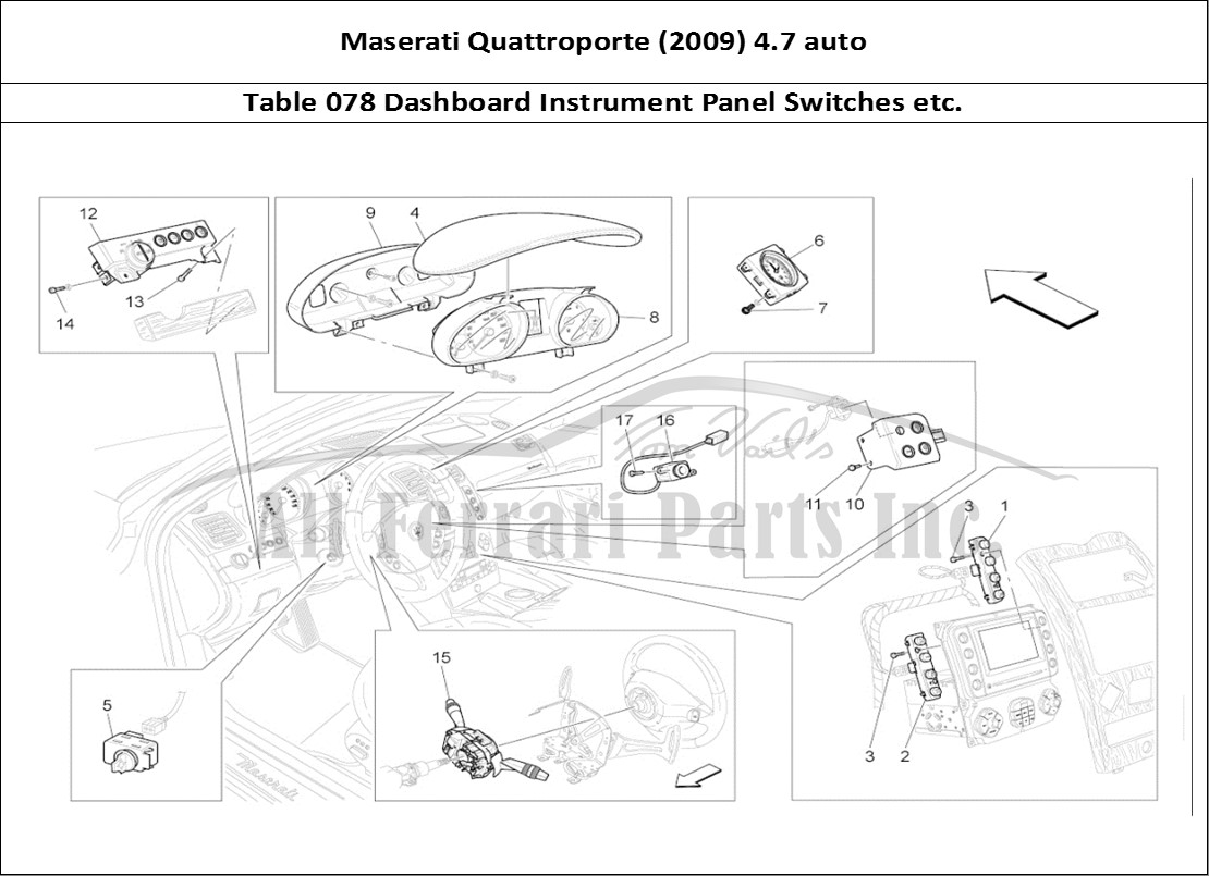 Ferrari Parts Maserati QTP. (2009) 4.7 auto Page 078 Dashboard Devices