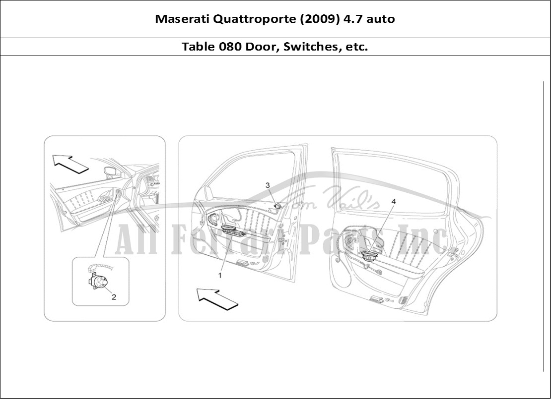 Ferrari Parts Maserati QTP. (2009) 4.7 auto Page 080 Door Devices