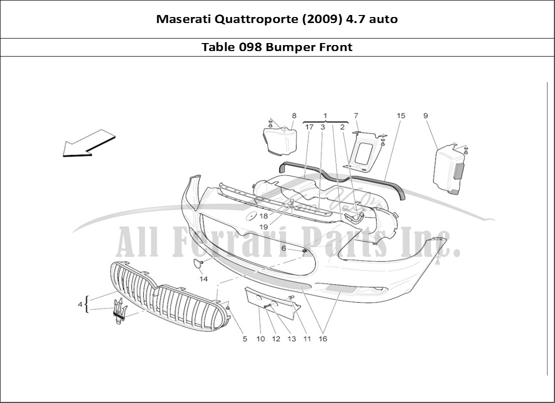 Ferrari Parts Maserati QTP. (2009) 4.7 auto Page 098 Front Bumper