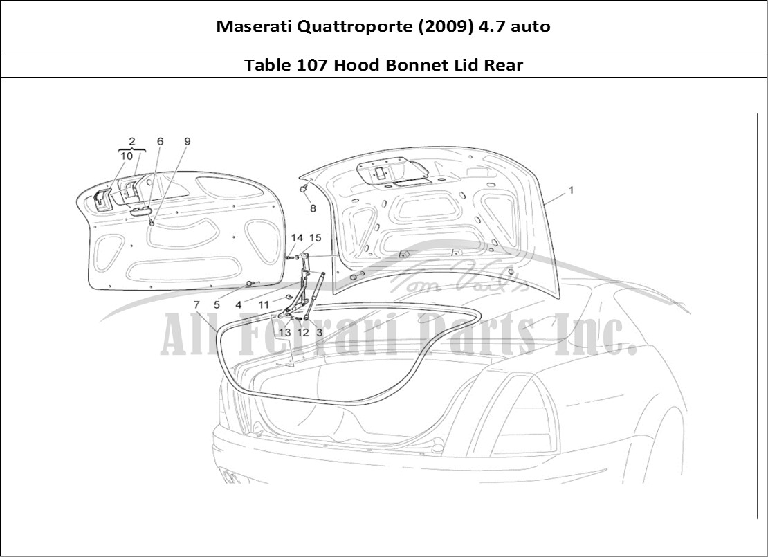 Ferrari Parts Maserati QTP. (2009) 4.7 auto Page 107 Rear Lid