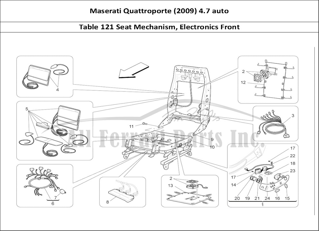 Ferrari Parts Maserati QTP. (2009) 4.7 auto Page 121 Front Seats: Mechanics A