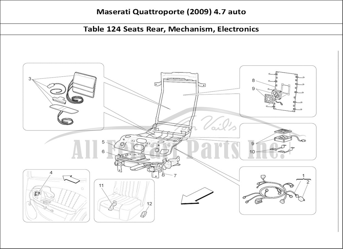 Ferrari Parts Maserati QTP. (2009) 4.7 auto Page 124 Rear Seats: Mechanics An