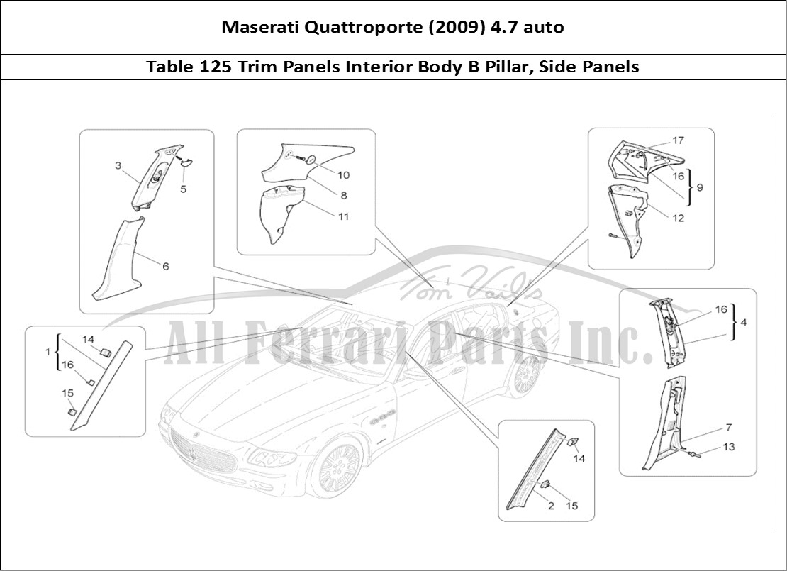 Ferrari Parts Maserati QTP. (2009) 4.7 auto Page 125 Passenger Compartment B