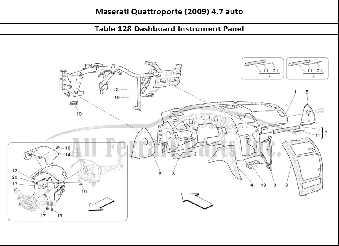 Ferrari Parts Maserati QTP. (2009) 4.7 auto Page 128 Dashboard Unit