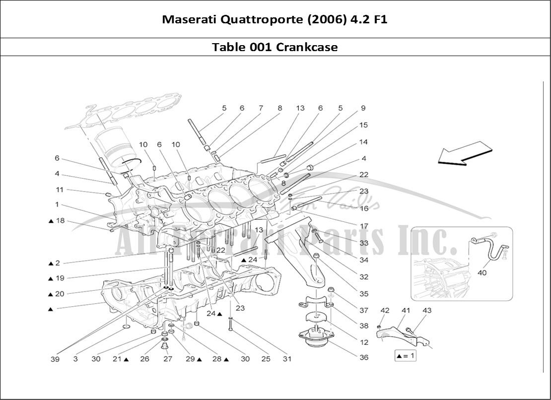 Ferrari Parts Maserati QTP. (2006) 4.2 F1 Page 001 Crankcase