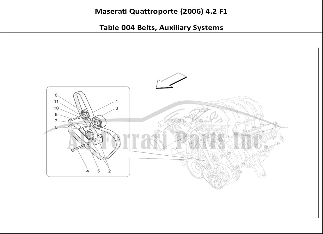 Ferrari Parts Maserati QTP. (2006) 4.2 F1 Page 004 Auxiliary Device Belts