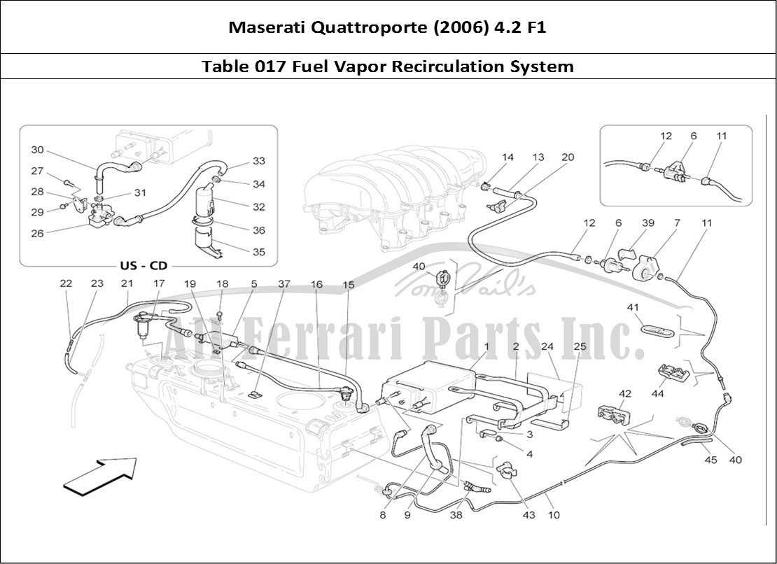 Ferrari Parts Maserati QTP. (2006) 4.2 F1 Page 017 Fuel Vapour Recirculatio