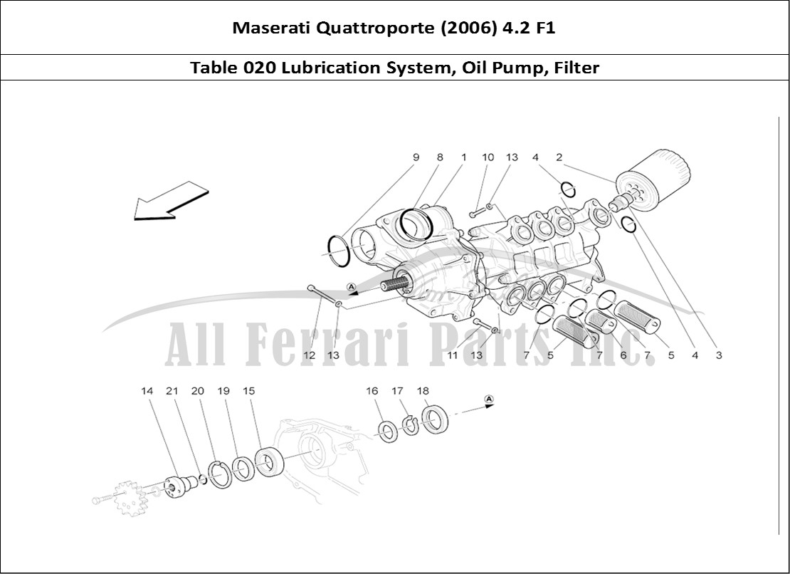 Ferrari Parts Maserati QTP. (2006) 4.2 F1 Page 020 Lubrication System: Pump