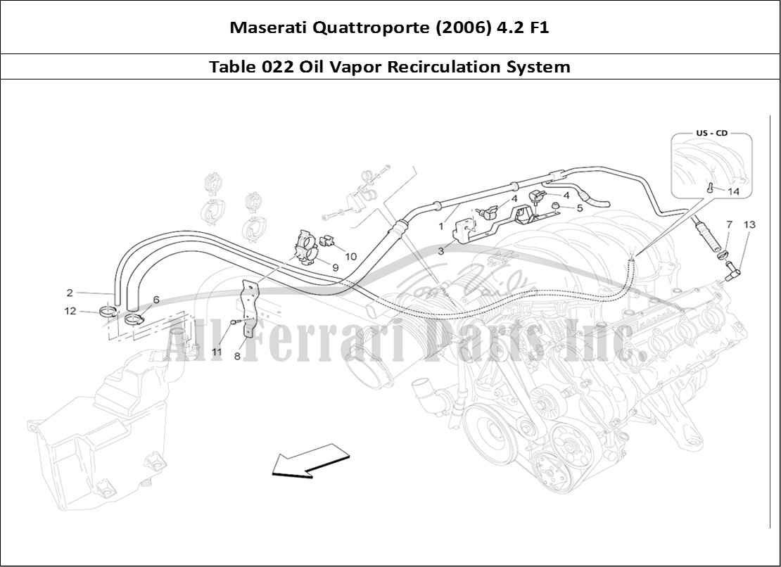 Ferrari Parts Maserati QTP. (2006) 4.2 F1 Page 022 Oil Vapour Recirculation