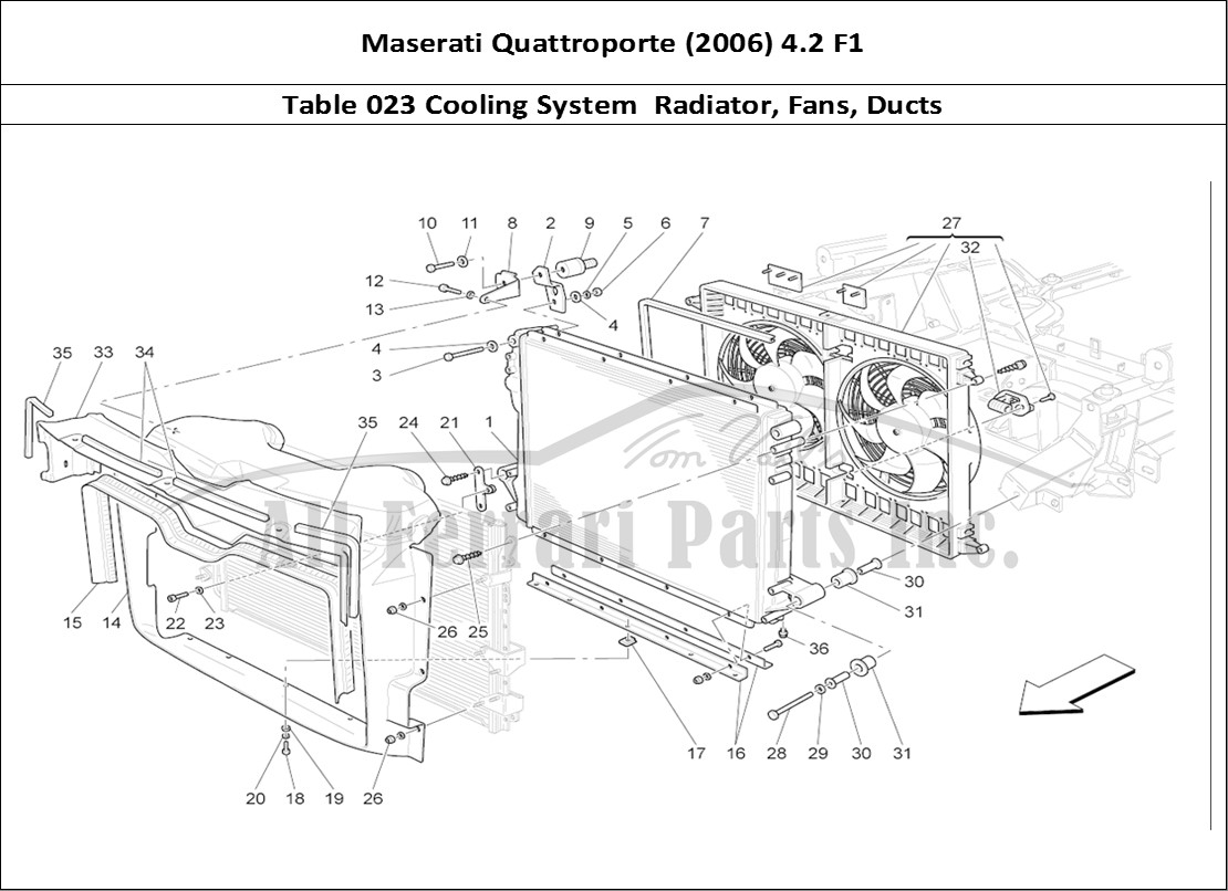 Ferrari Parts Maserati QTP. (2006) 4.2 F1 Page 023 Cooling: Air Radiators A