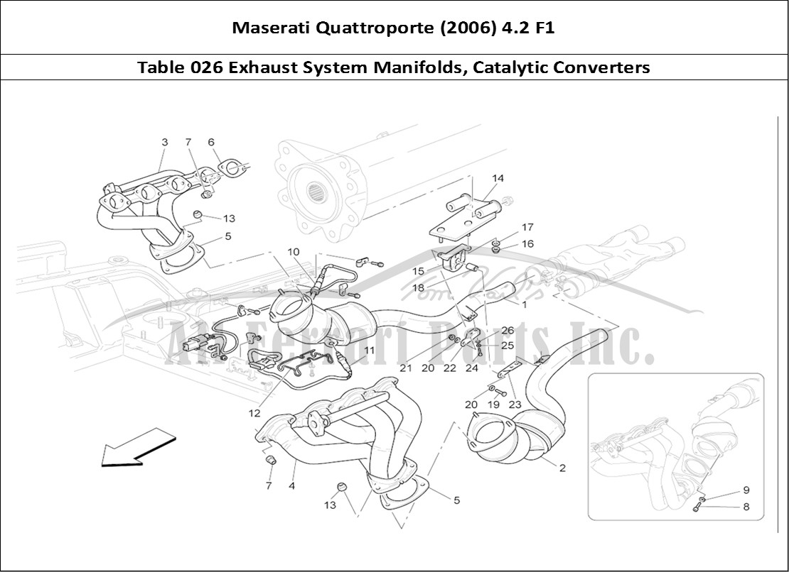 Ferrari Parts Maserati QTP. (2006) 4.2 F1 Page 026 Pre-catalytic Converters