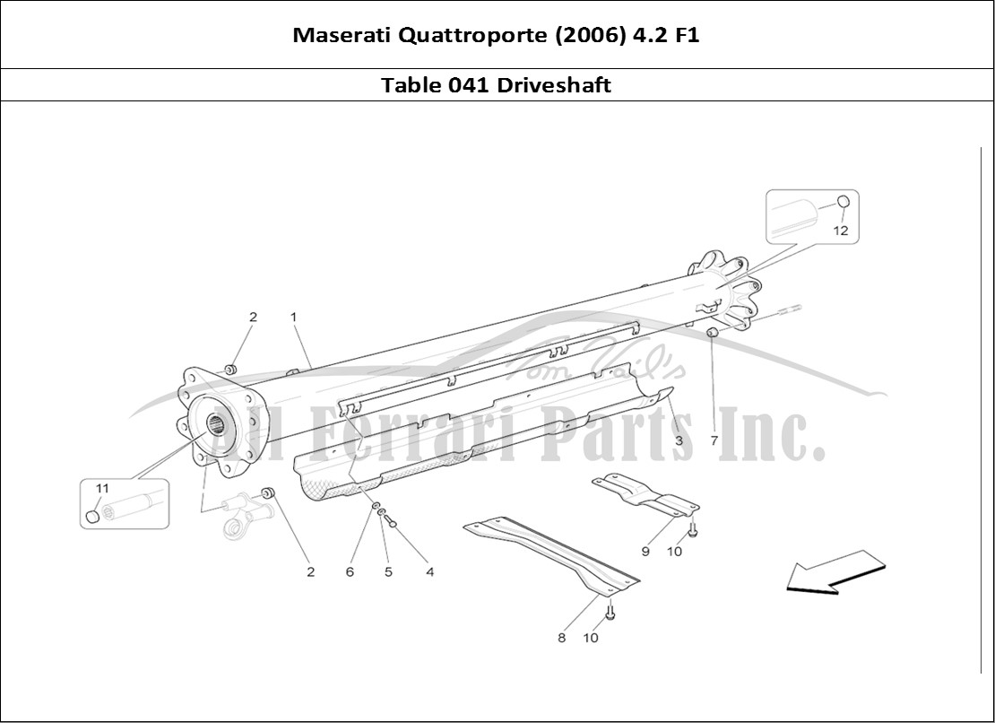 Ferrari Parts Maserati QTP. (2006) 4.2 F1 Page 041 Transmission Pipe