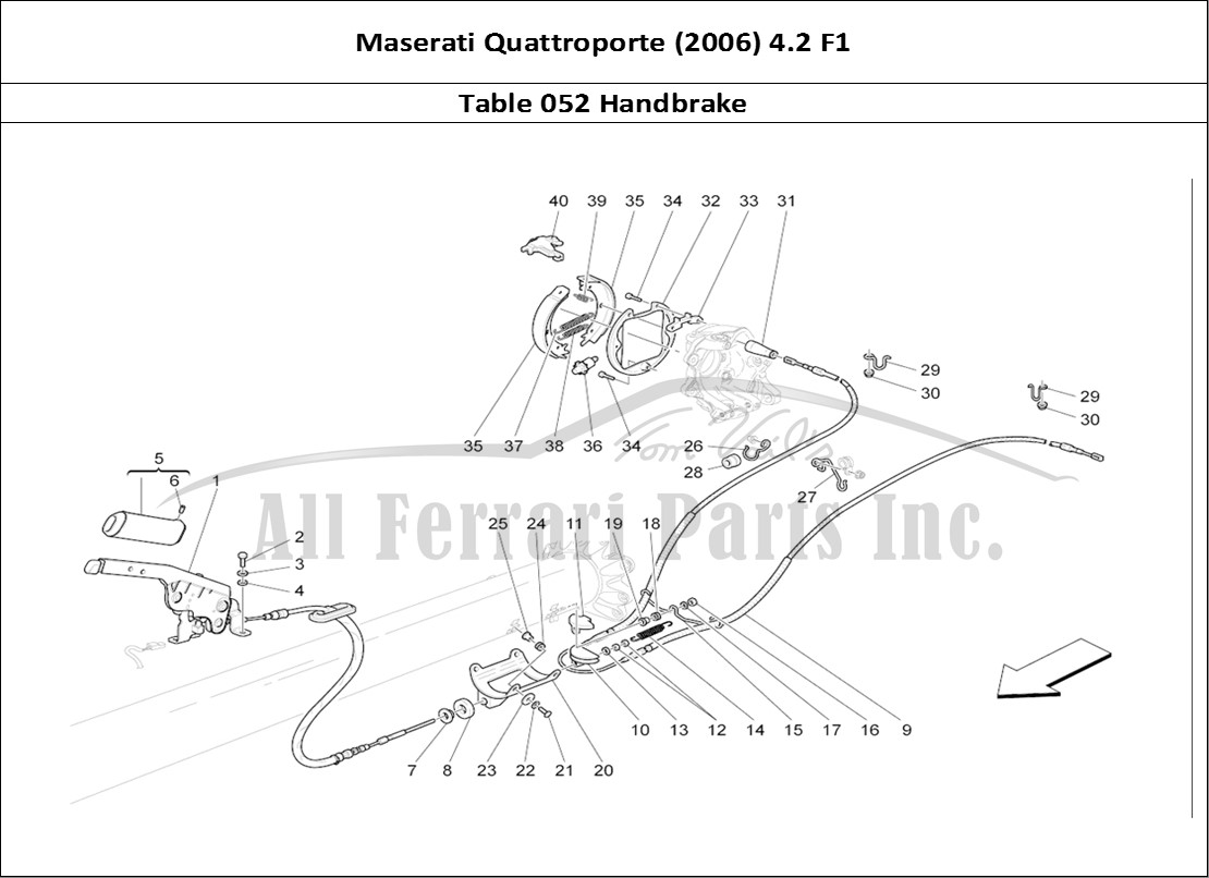 Ferrari Parts Maserati QTP. (2006) 4.2 F1 Page 052 Handbrake