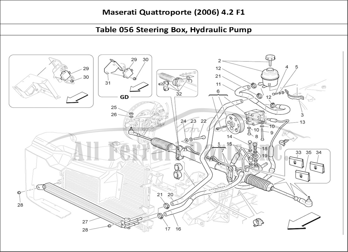 Ferrari Parts Maserati QTP. (2006) 4.2 F1 Page 056 Steering Box And Hydraul