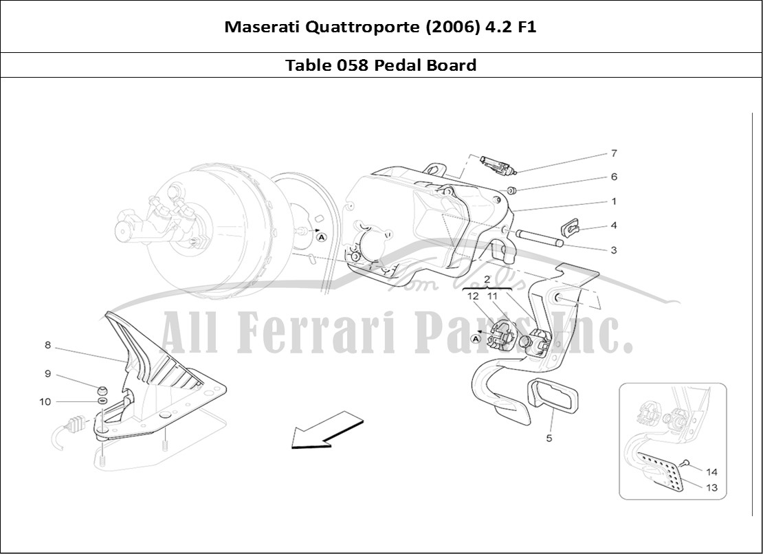 Ferrari Parts Maserati QTP. (2006) 4.2 F1 Page 058 Complete Pedal Board Uni