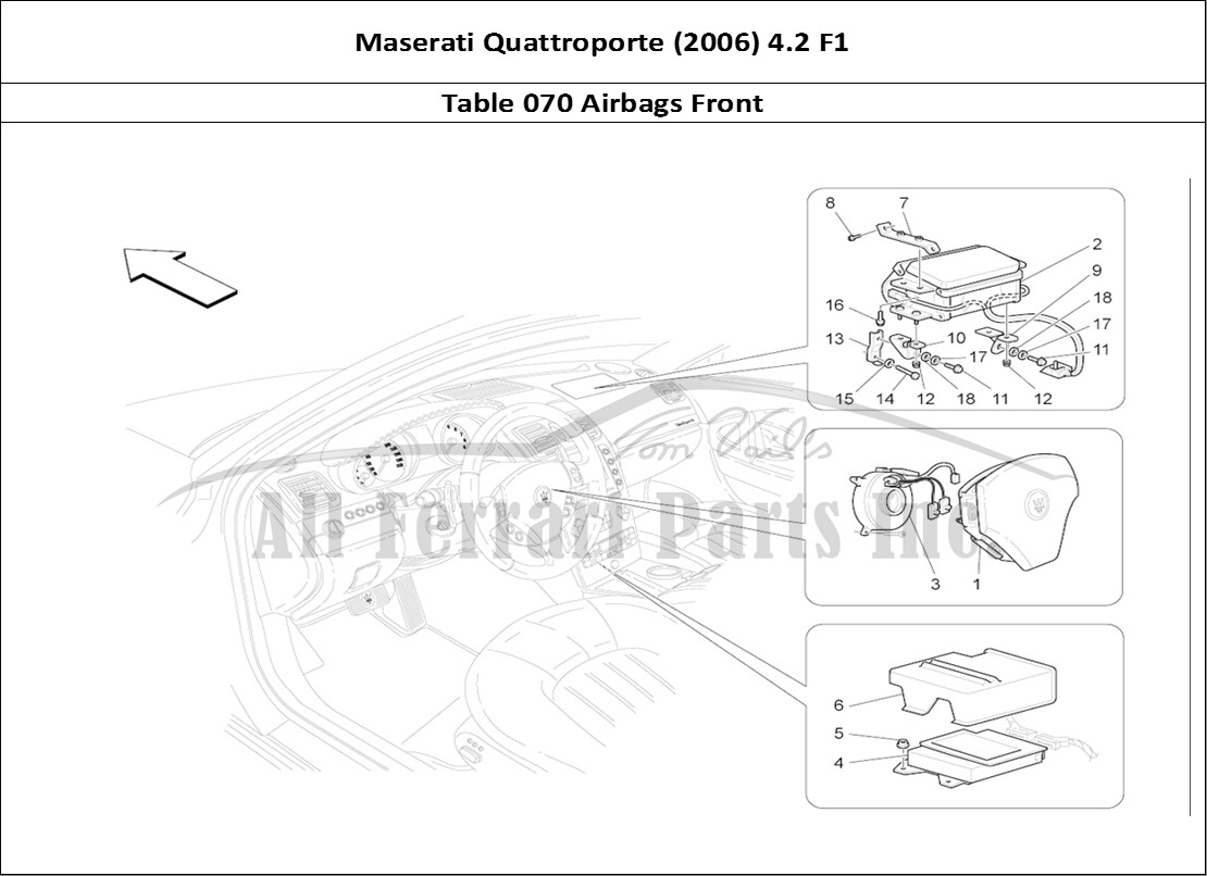Ferrari Parts Maserati QTP. (2006) 4.2 F1 Page 070 Front Airbag System