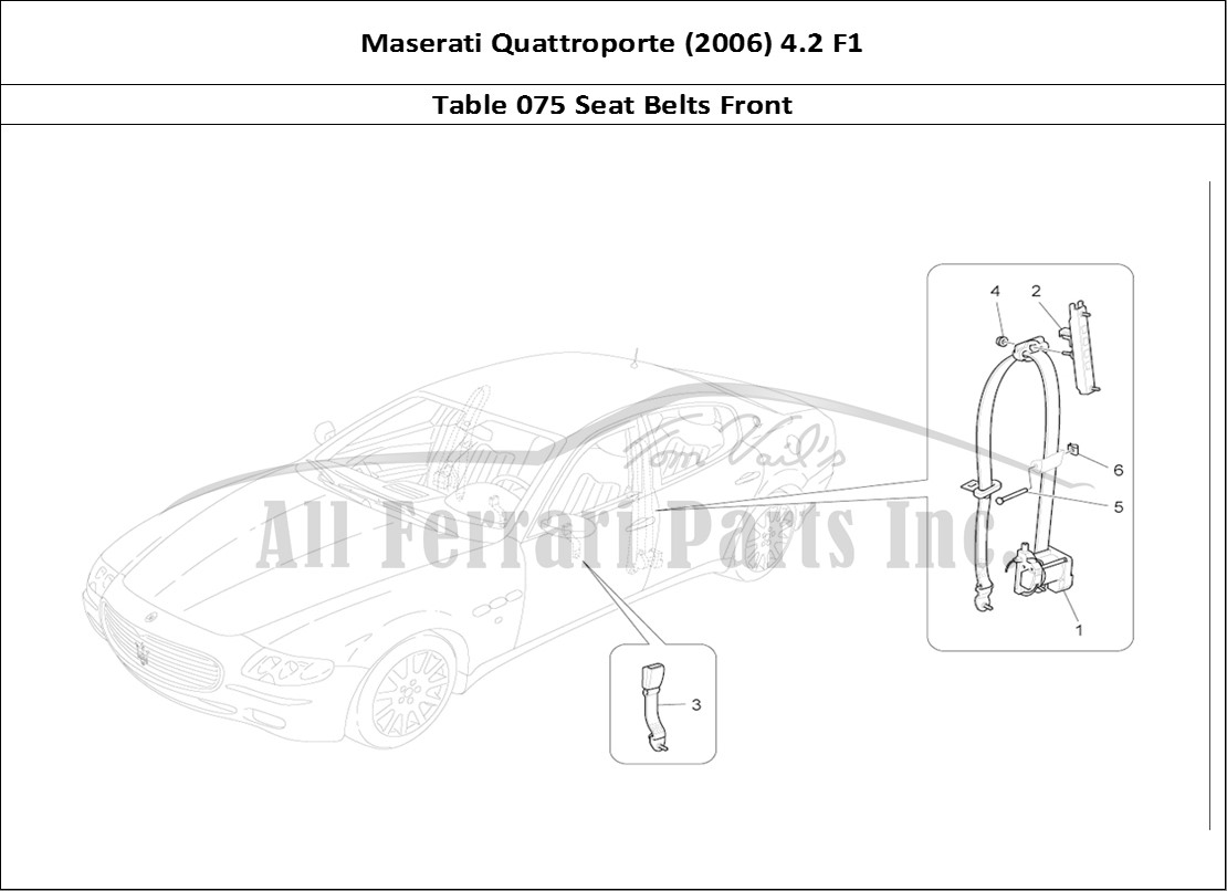 Ferrari Parts Maserati QTP. (2006) 4.2 F1 Page 075 Front Seatbelts