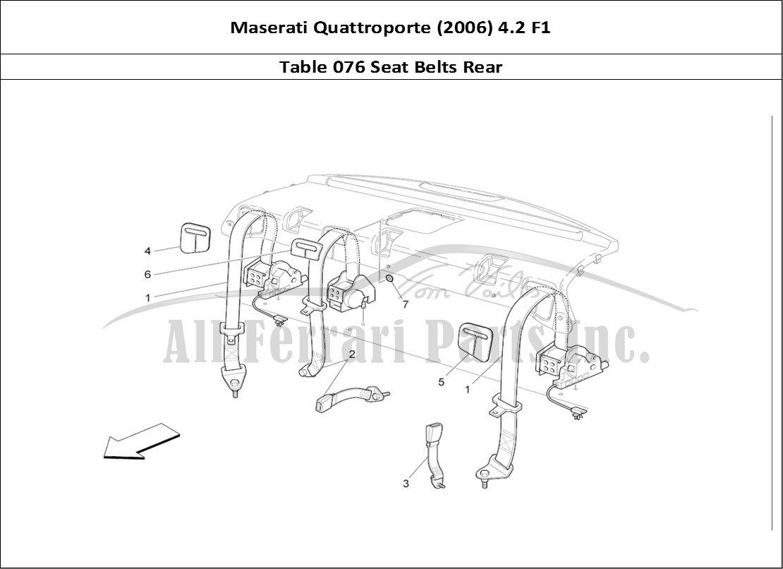 Ferrari Parts Maserati QTP. (2006) 4.2 F1 Page 076 Rear Seat Belts