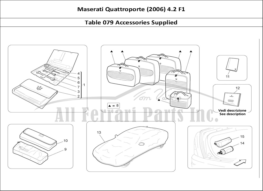 Ferrari Parts Maserati QTP. (2006) 4.2 F1 Page 079 Accessories Provided