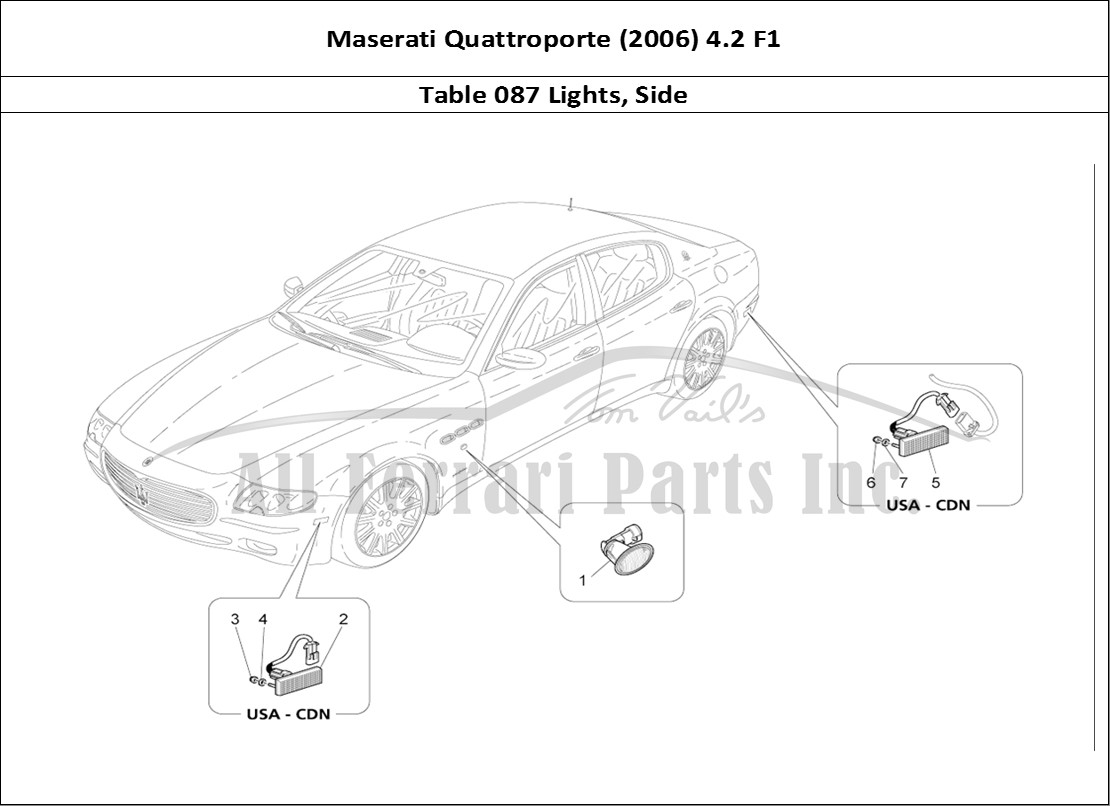 Ferrari Parts Maserati QTP. (2006) 4.2 F1 Page 087 Side Light Clusters