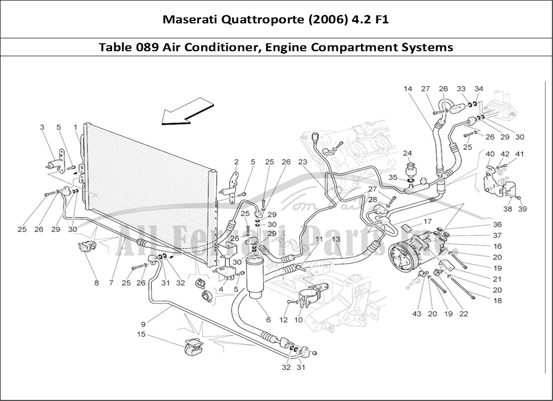Ferrari Parts Maserati QTP. (2006) 4.2 F1 Page 089 A/c Unit: Engine Compart