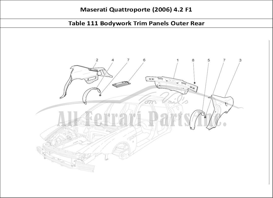 Ferrari Parts Maserati QTP. (2006) 4.2 F1 Page 111 Bodywork And Rear Outer