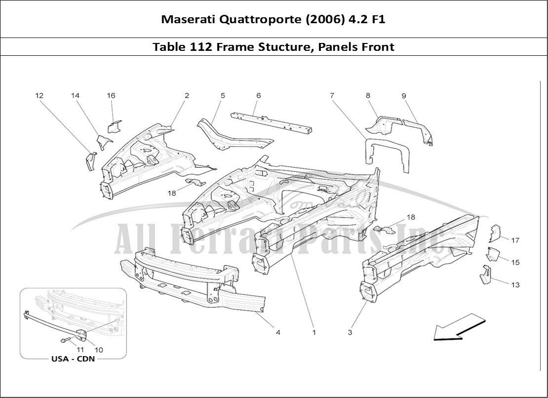 Ferrari Parts Maserati QTP. (2006) 4.2 F1 Page 112 Front Structural Frames