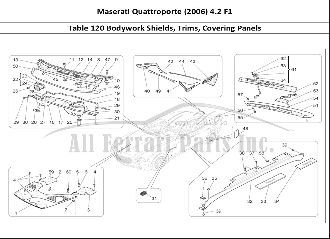 Ferrari Parts Maserati QTP. (2006) 4.2 F1 Page 120 Shields, Trims And Cover