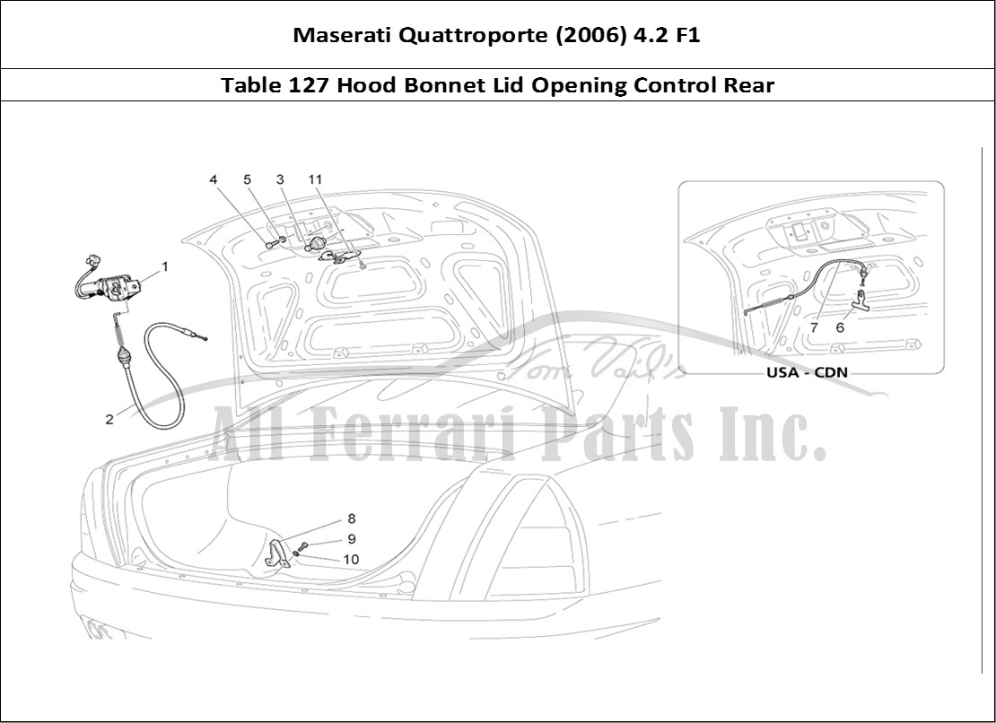 Ferrari Parts Maserati QTP. (2006) 4.2 F1 Page 127 Rear Lid Opening Control