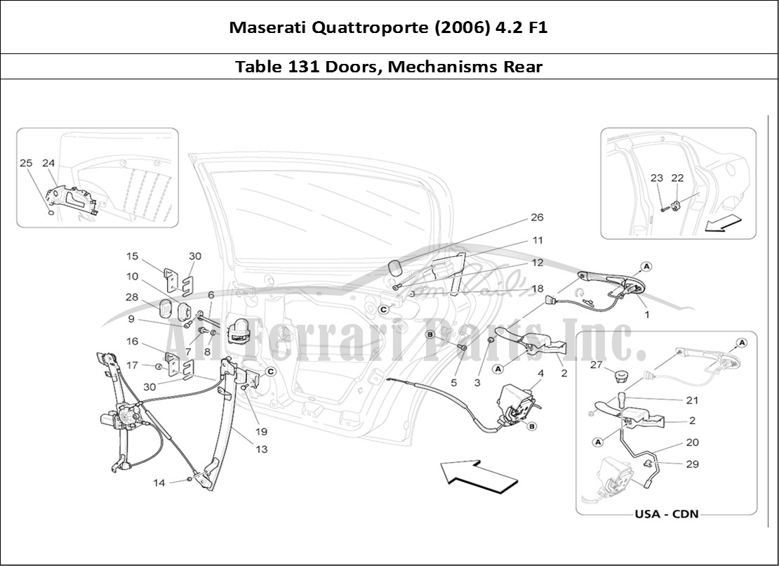 Ferrari Parts Maserati QTP. (2006) 4.2 F1 Page 131 Rear Doors: Mechanisms
