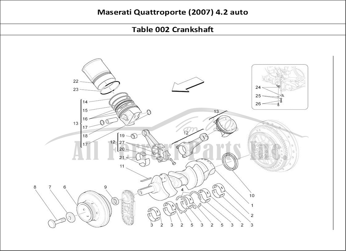 Ferrari Parts Maserati QTP. (2007) 4.2 auto Page 002 Crank Mechanism