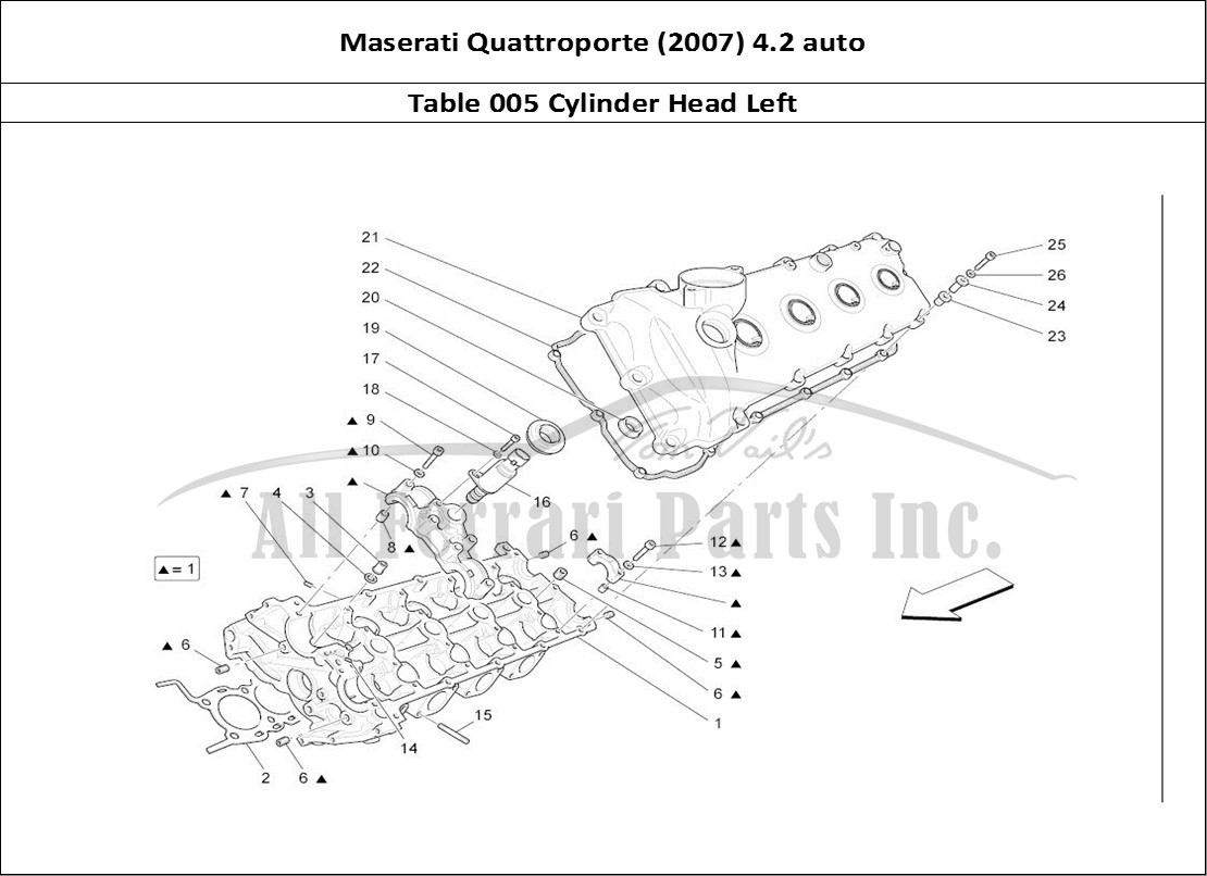 Ferrari Parts Maserati QTP. (2007) 4.2 auto Page 005 Lh Cylinder Head