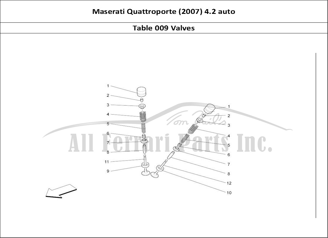 Ferrari Parts Maserati QTP. (2007) 4.2 auto Page 009 Valves