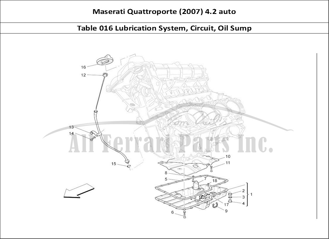 Ferrari Parts Maserati QTP. (2007) 4.2 auto Page 016 Lubrication System: Circu