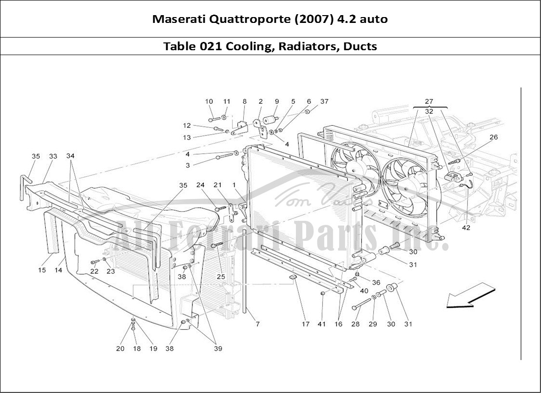 Ferrari Parts Maserati QTP. (2007) 4.2 auto Page 021 Cooling: Air Radiators An