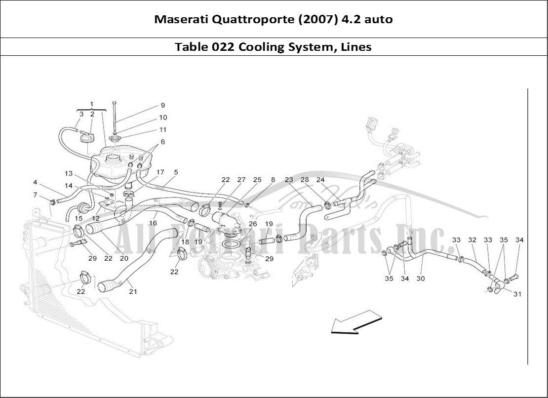 Ferrari Parts Maserati QTP. (2007) 4.2 auto Page 022 Cooling System: Nourice A