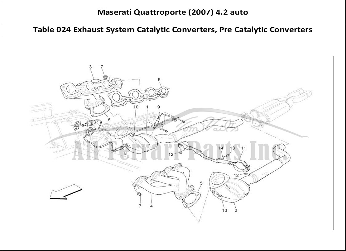 Ferrari Parts Maserati QTP. (2007) 4.2 auto Page 024 Pre-catalytic Converters