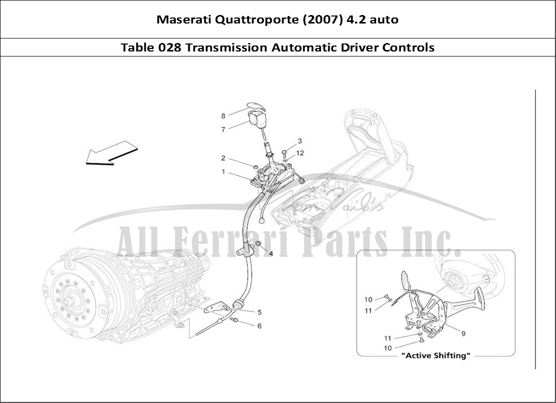 Ferrari Parts Maserati QTP. (2007) 4.2 auto Page 028 Driver Controls For Autom