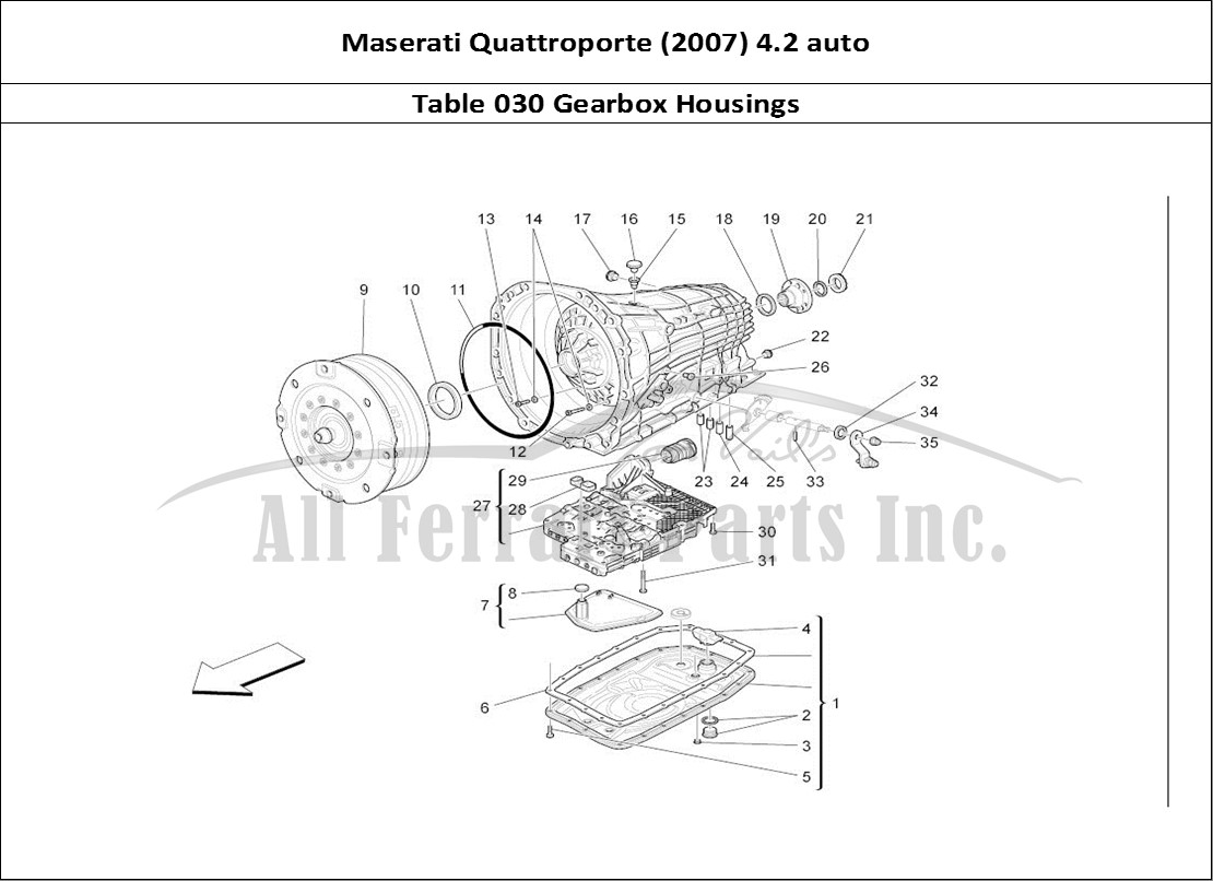 Ferrari Parts Maserati QTP. (2007) 4.2 auto Page 030 Gearbox Housings
