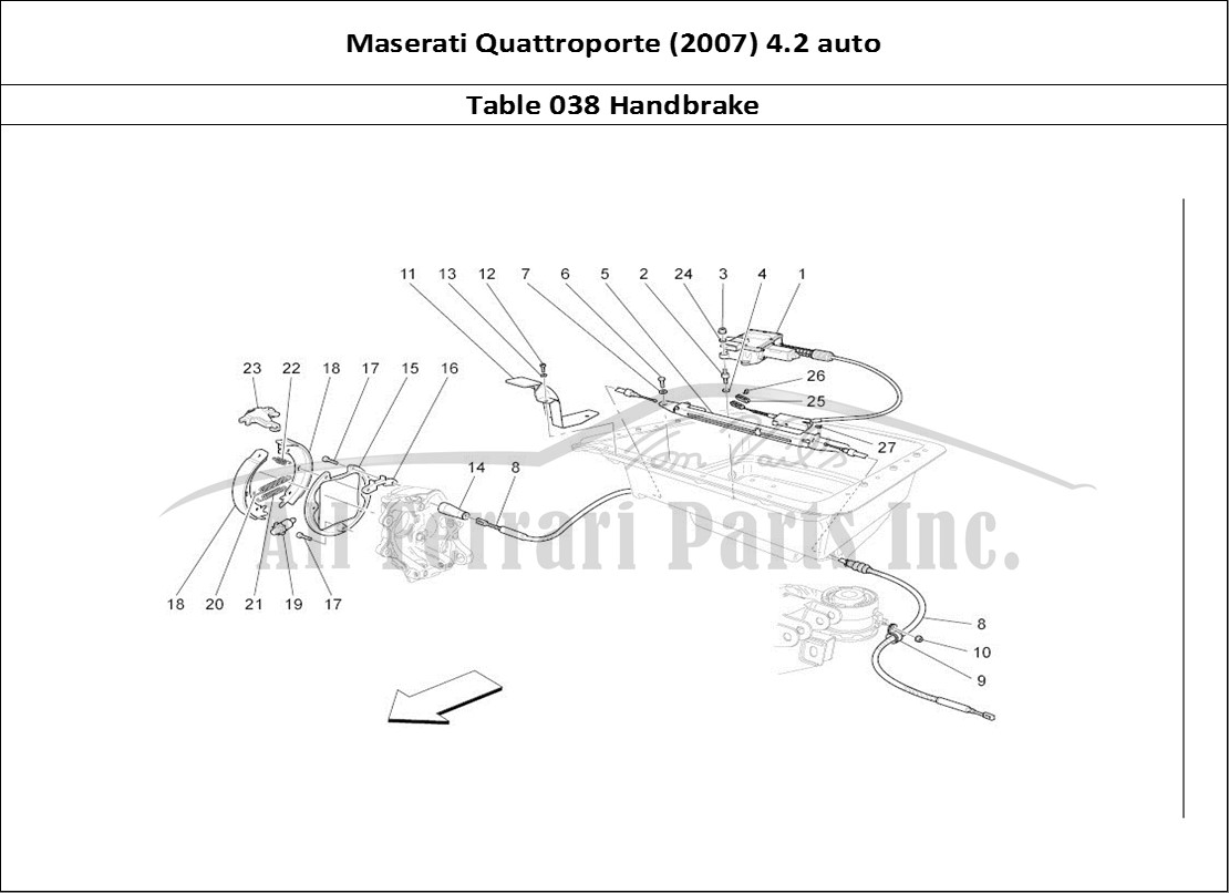 Ferrari Parts Maserati QTP. (2007) 4.2 auto Page 038 Handbrake