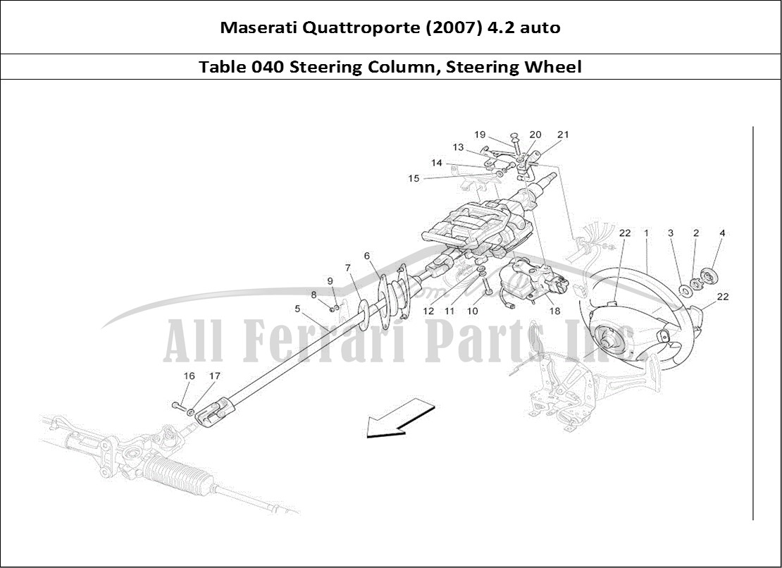 Ferrari Parts Maserati QTP. (2007) 4.2 auto Page 040 Steering Column And Steer